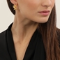 Ruffle glam gold plated studs earrings wavy irregular motif-