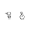 Hoops! short double motif silvery earrings