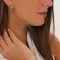 Hoops! short double motif silvery earrings-