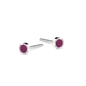 Fashionable.Me silver round studs with purple enamel-