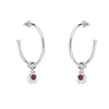 Fashionable.Me large silver hoops with H4H and purple round charms