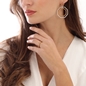 Vivid Symmetries dangle silver earrings with hexagons-