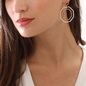 Vivid Symmetries dangle silver earrings with hexagons-