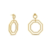 Vivid Symmetries dangle gold plated earrings with hexagons