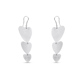 Hearts’ Symphony silver dangle earrings hearts motif-