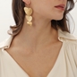 Hearts’ Symphony gold plated dangle earrings hearts motif-