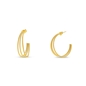 Hoops! large gold plated earrings with braided triple hoops-