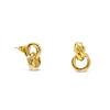 Hoops! short double motif gold plated earrings