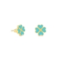 Blissful Heart4Heart gold plated studs with turquoise enamel-