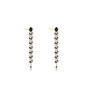 Blissful Heart4Heart gold plated long earrings with chains and black enamel-