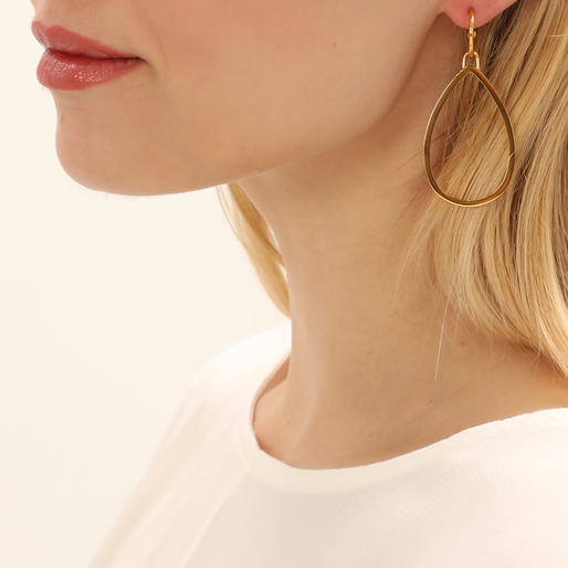 Blissful Heart4Heart gold plated earrings asymmetric motifs and green enamel-