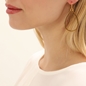 Blissful Heart4Heart gold plated earrings asymmetric motifs and green enamel-