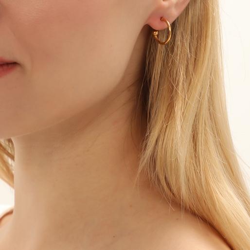 Blissful Heart4Heart gold plated earrings asymmetric motifs and black enamel-