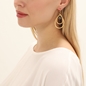 Blissful Heart4Heart gold plated earrings asymmetric motifs and black enamel-