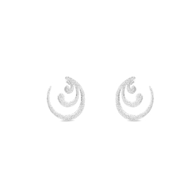 Wavy Flair μικρά ασημένια καρφωτά σκουλαρίκια με κυματιστό μοτίφ-