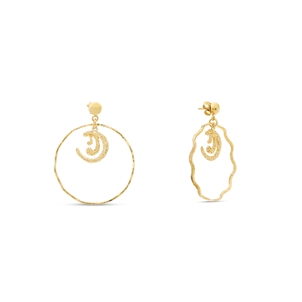 Wavy Flair dangle gold plated earrings with wavy motif-