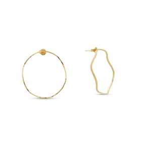 Wavy Flair gold plated studs with wavy circle-