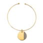 Style Candies Yellow Gold Plated Grey Enamel Choker Necklace-