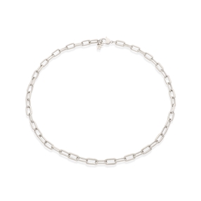 The Chain Addiction silvery chain necklace with rectangular links-