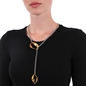Flaming Soul adjustable silvery necklace with gold plated motifs-