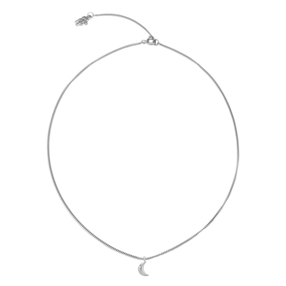 Fashionable.Me Silver Chain Necklace With Moon Motif-