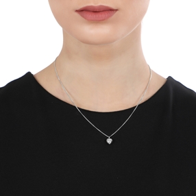 Fashionable.Me Silver Chain Necklace With Heart Motif-