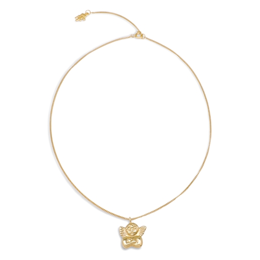 Fashionable.Me Gold Plated Chain Necklace With Angel Motif-