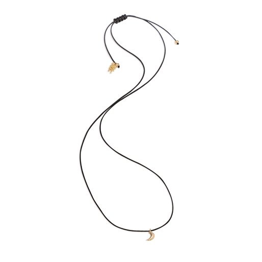 Fashionable.Me Cord Necklace With Gold Plated Moon Motif-
