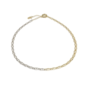 The Chain Addiction bi-color short flat chain necklace-