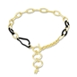 The Chain Addiction bicolor necklace with black irregular link-
