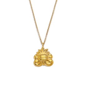 Archaics short gold plated necklace with palmette-