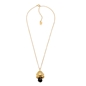 Archaics short gold plated necklace with palmette and quartz-
