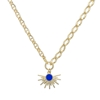 Shine on me gold plated short chain necklace sunray motif and enamel
