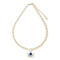 Shine on me gold plated short chain necklace sunray motif and enamel-