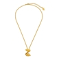 Ruffle glam gold plated short chain necklace wavy irregular motif-