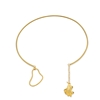 Ruffle glam gold plated choker necklace wavy petal motif 