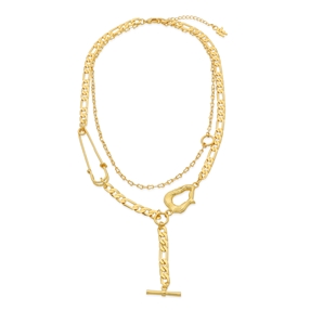 Treasure Lust gold plated double chain necklace-