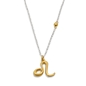 Star Sign short silver necklace with Leo sign-
