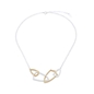 Vivid Symmetries short silver necklace with interlocking shield motifs-