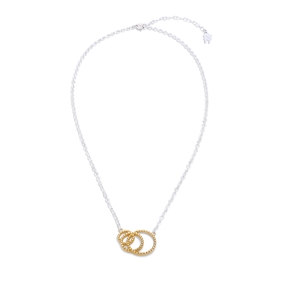 Vivid Symmetries short silver necklace with interlocking loops-