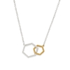 Vivid Symmetries short silver necklace with interlocking hexagons
