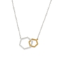 Vivid Symmetries short silver necklace with interlocking hexagons-