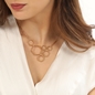 Vivid Symmetries short gold plated necklace with hexagons pattern-