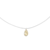 Lucky Charm 2024 bi-color silver chain necklace