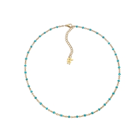 Blissful Heart4Heart short gold plated necklace with turquoise enamel-