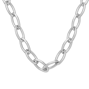 The Chain Addiction silvery chain necklace with oval links-