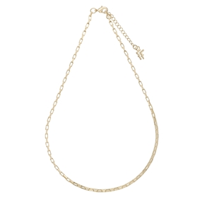 The Chain Addiction gold plated chain necklace with small rectangular links-