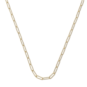 The Chain Addiction long gold plated chain necklace with forged oval links-
