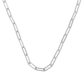 The Chain Addiction silvery chain necklace with large rectangular links-