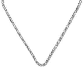 The Chain Addiction silvery necklace with thin braided chain-